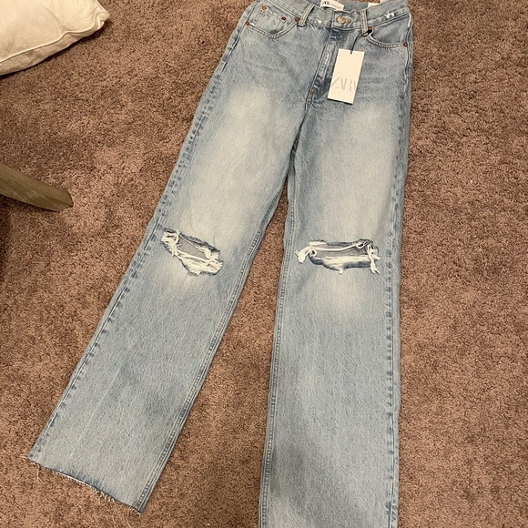 Zara | Jeans | Zara Wide Leg Hi Rise Jeans Tik Tok Famous | Poshmark